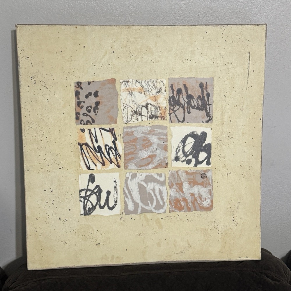 "Rhythms In Sand II" By Paula Boas Signed Mixed Media Artwork On Canvas 18x18"